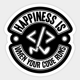 Funny Programmer Happiness Debugging Coding Gift Sticker